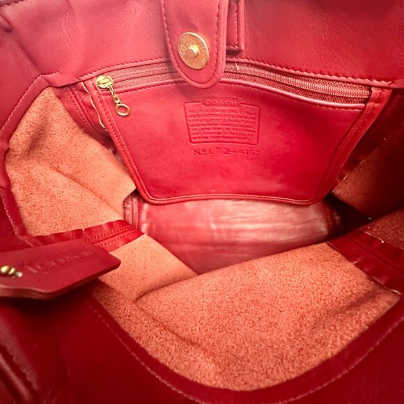 Coach Vintage Soho Waverly Buckle Bag 1999 Dominican Republic Brass & Red 4157 - Picture 15 of 16